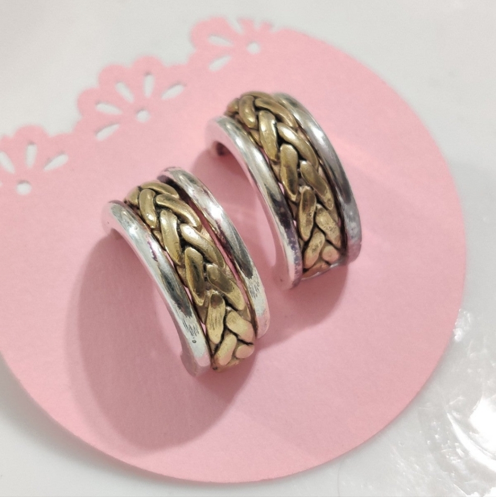 J. Crew Gold and Silver Hoop Earrings